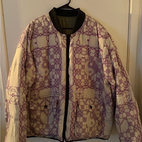 Obey Men's Khaki Puffer Jacket - Picture 9 of 14